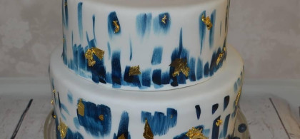 Main image for gallery 2 stock Blau,Weiß,Blattgold