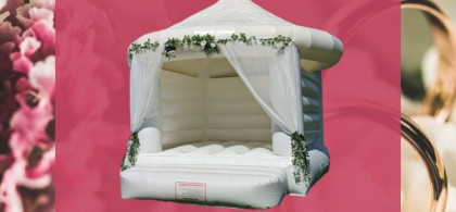 Main image for gallery Eine weiße Märchenhüpfburg für ihre Hochzeit mieten