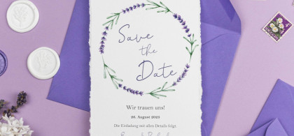Main image for gallery Hochzeitspapeterie für eine Hochzeit mit Lavendel