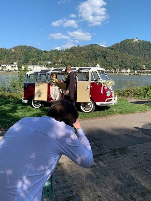 Main image for gallery Beautiful bride, beautiful bus, beautiful setting