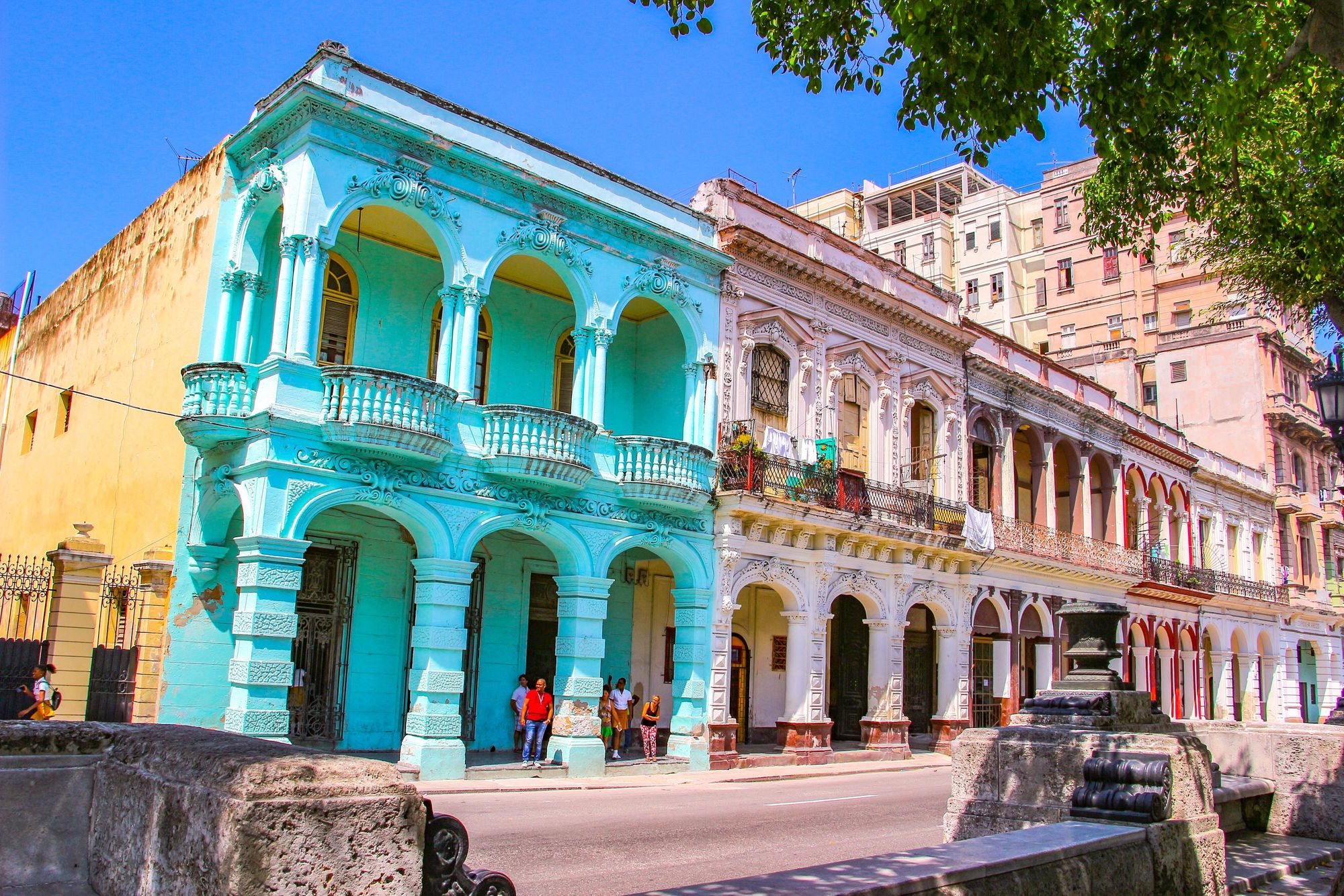 Bunte Häuser in der Stadt Havanna
