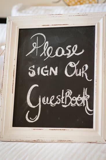 Schild für das Gästebuch