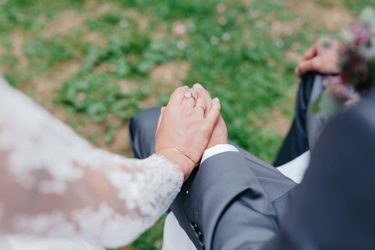 Ehering an welcher Hand? Hand der Braut mit Ring an der rechten Hand