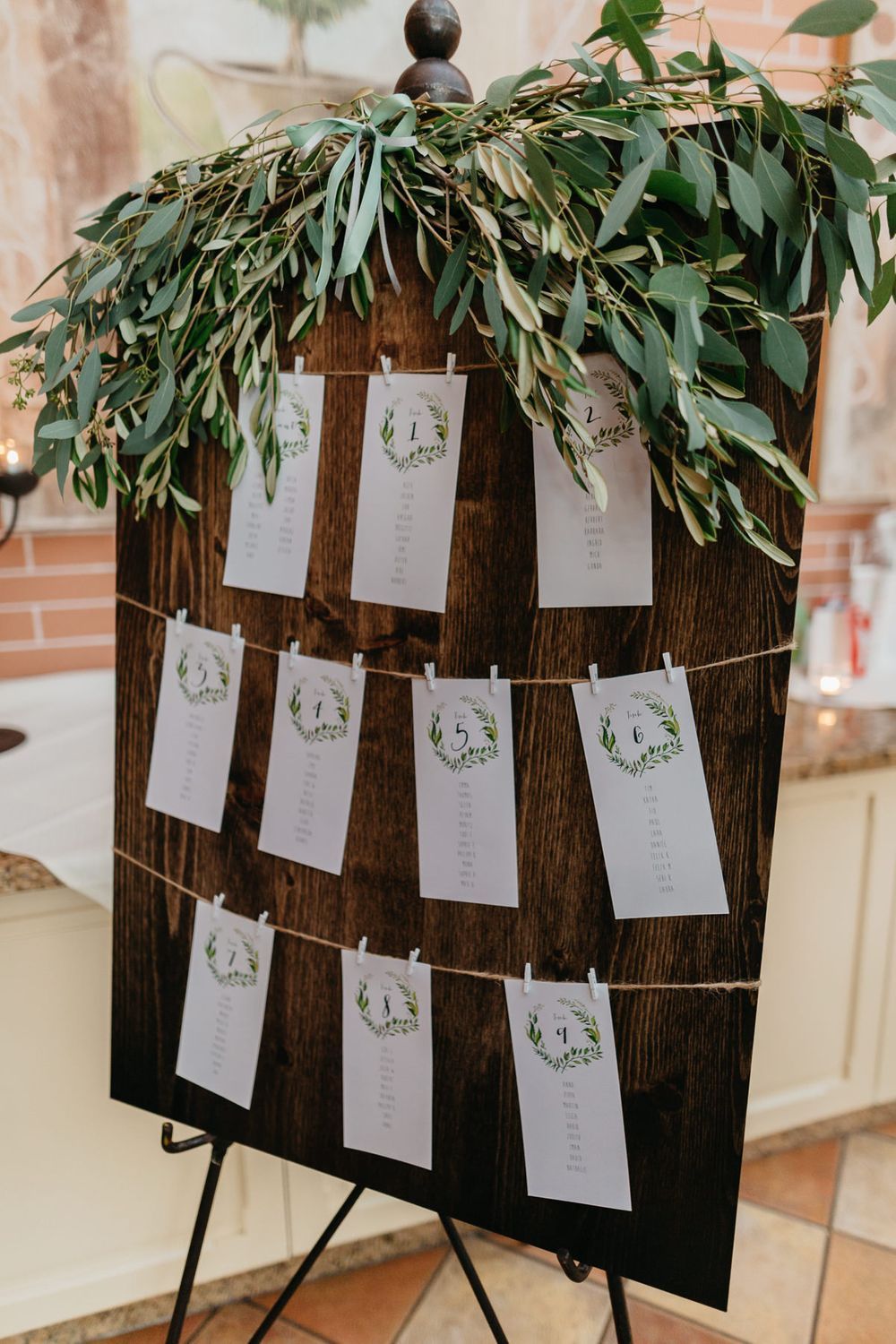 Wedding Wall Sitzordnung von Gästen