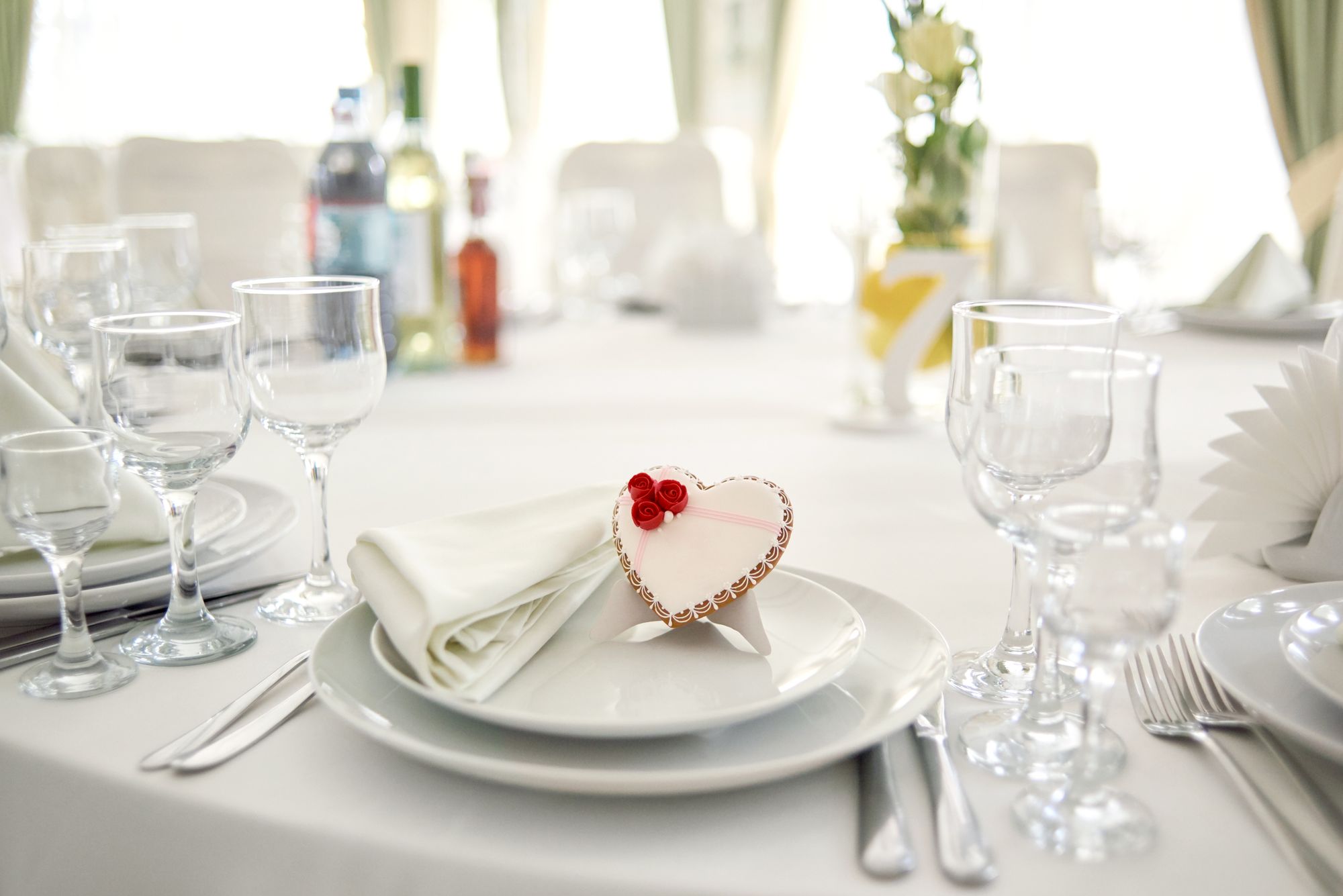 Lebkuchen Herzen am Hochzeitstisch