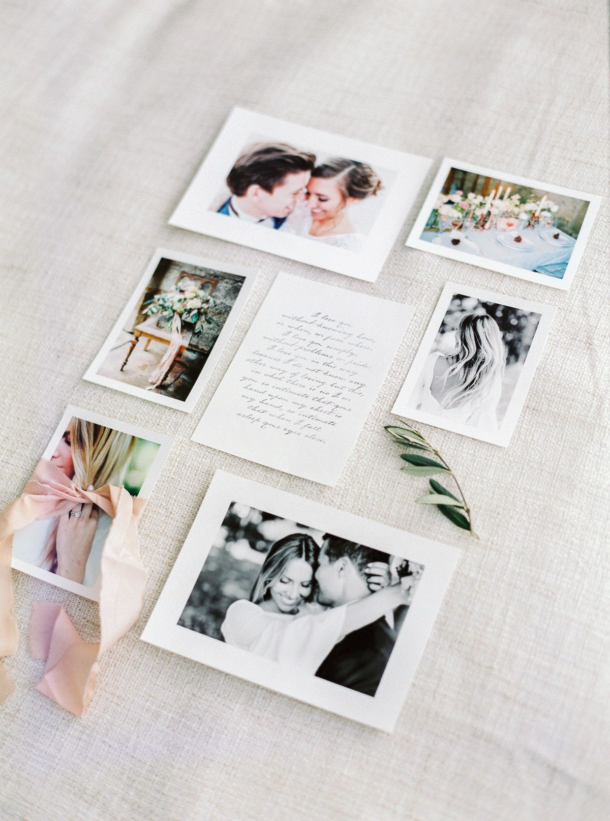 Hochzeitskarte schreiben: Karte und Hochzeitsbilder schön dekoriert