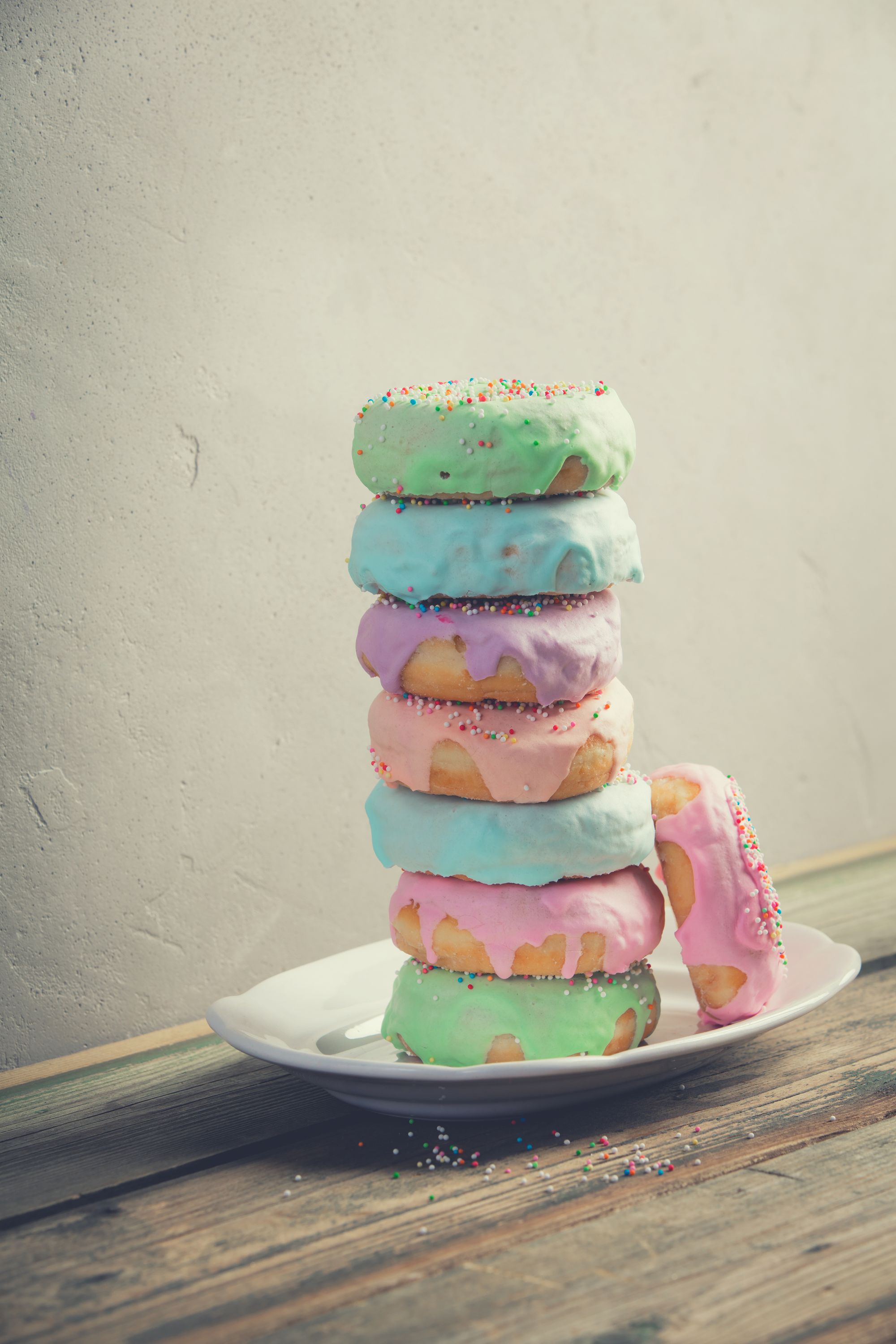 Pastell Donuts gestapelt