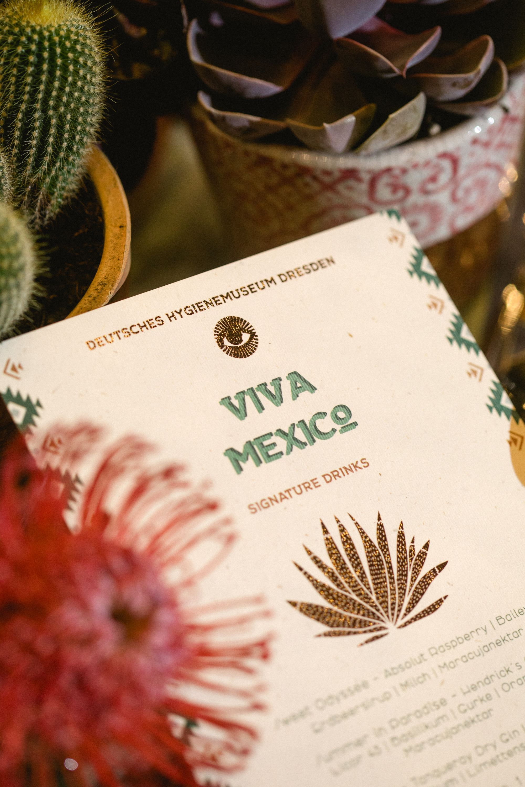 Speisekarte im Viva Mexico Stil