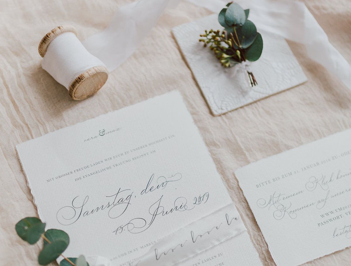 Hochzeitskarte mit schöner Schrift