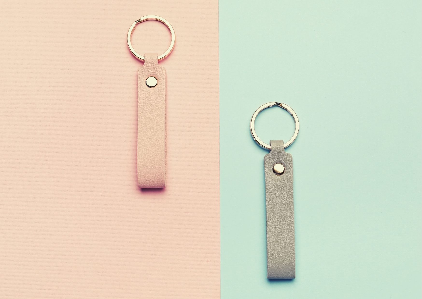 Partner Schlüsselanhänger in Rosa und Grau - Für Sie und und Ihn