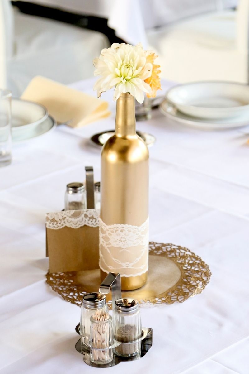 hochzeitsdeko: goldenen vase