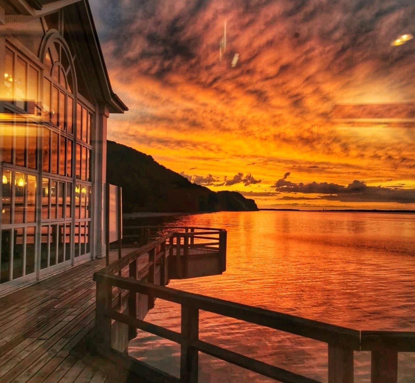 Die Seebrücke im Sonnenuntergang