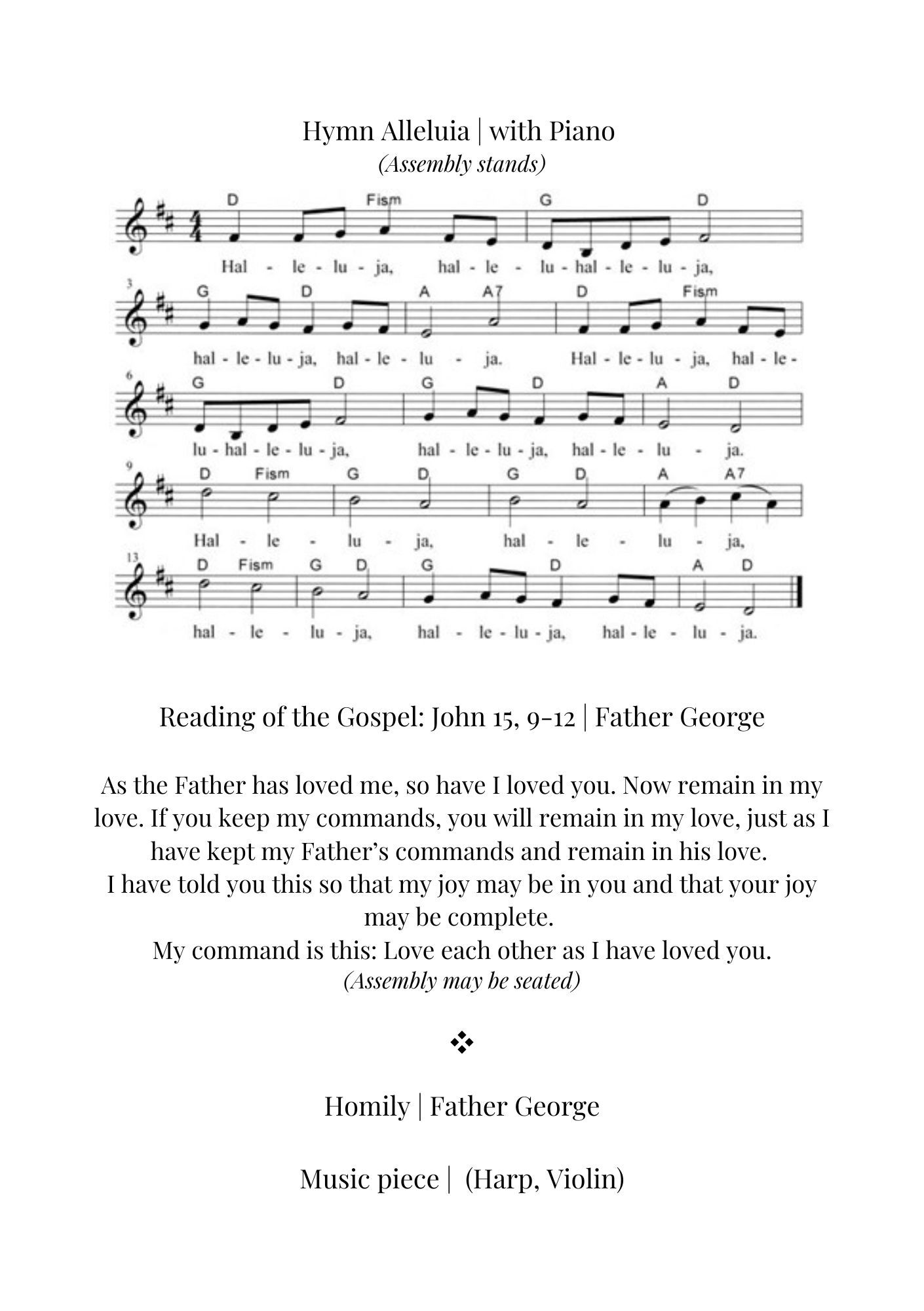 Piano Noten und Auszug aus der Bibel