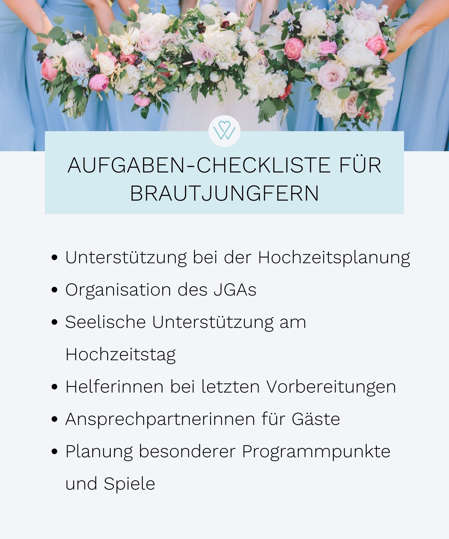 Brautjungfer Aufgaben als Checkliste