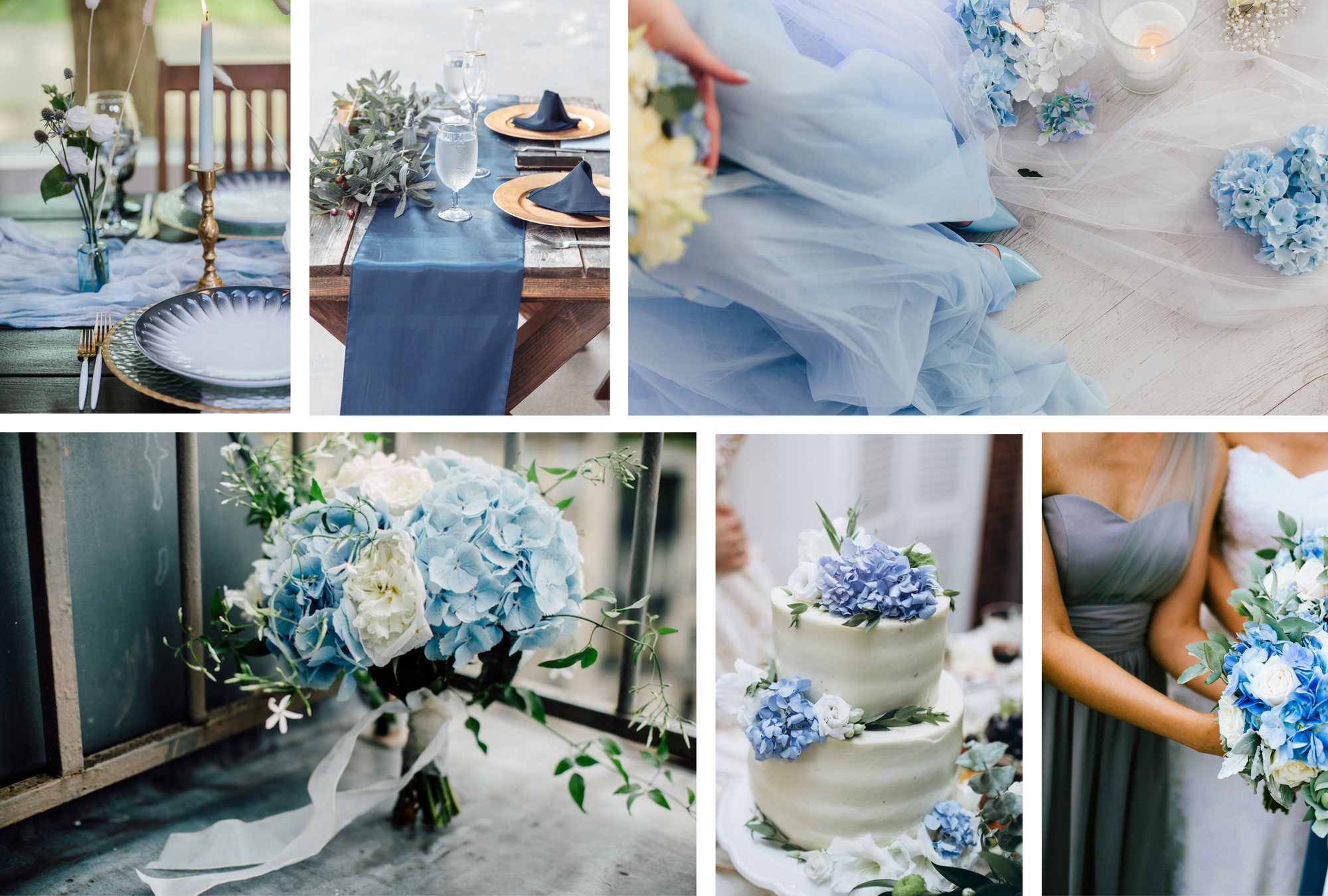 Moodboard in elegantem Hellblau