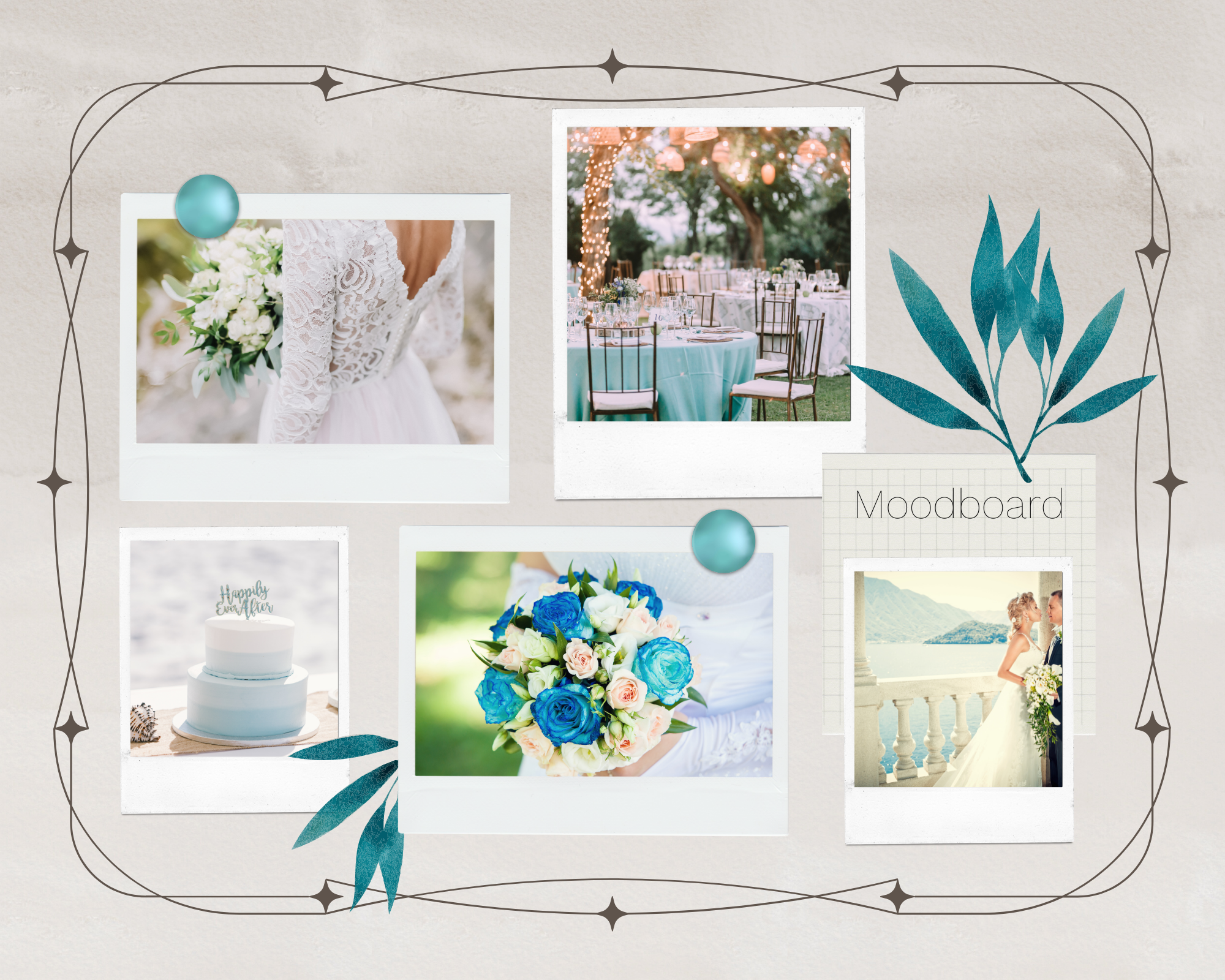 Beispiel für ein Moodboard für eine Hochzeit