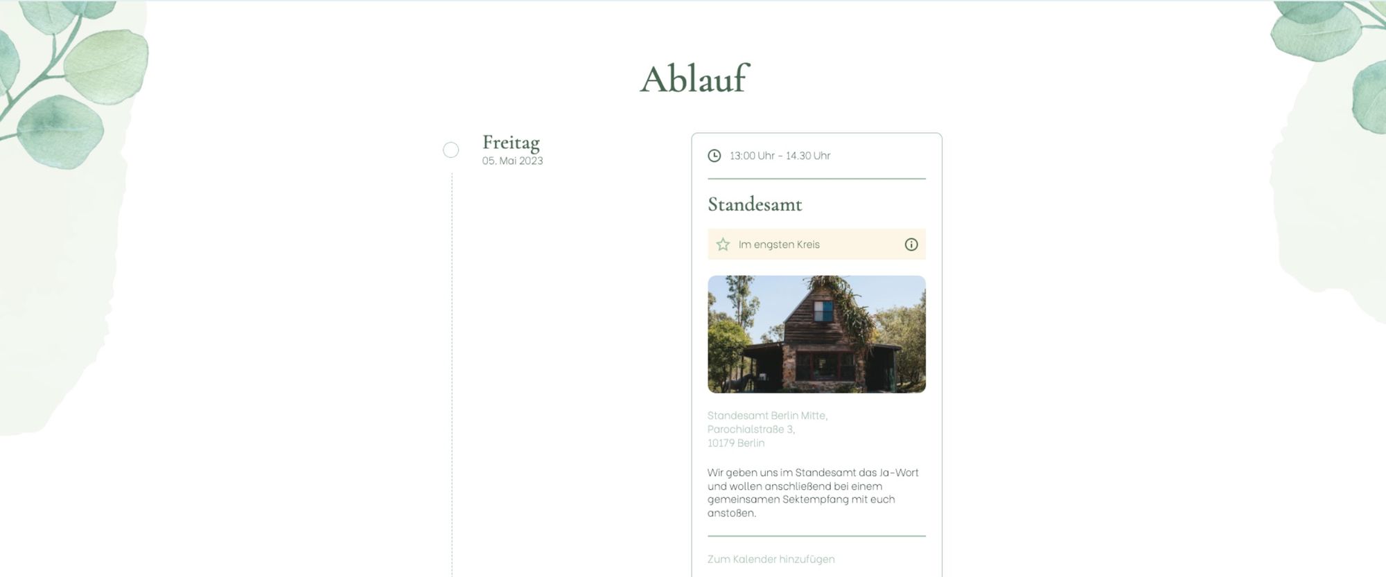 Design im sanften Grünton mit Eukalyptus-Elementen