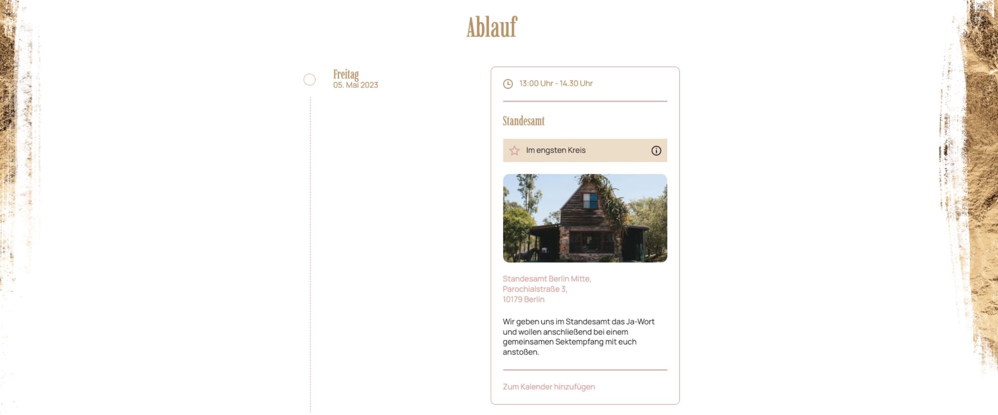 Ein eleganter Website-Look dank metallic Details